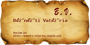 Bánáti Valéria névjegykártya